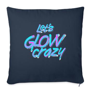 Lets Glow Crazy Festival EDM Music - Sofa pillowcase 17,3'' x 17,3'' (45 x 45 cm) - navy - Front