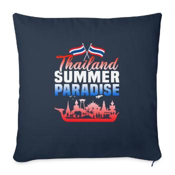 Thailand Beach Holiday by the Sea Design Beach Motif - Sofa pillowcase 17,3'' x 17,3'' (45 x 45 cm) - navy - Front