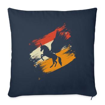 Pegasus Einhorn Kinder Retro - Sofakissenbezug 45 x 45 cm - Navy - Vorne