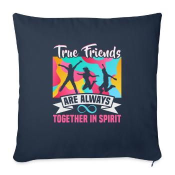 Cadeau d’amitié pour bon ami - Housse de coussin décorative 45 x 45 cm - bleu marine - Devant