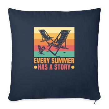 Beach holiday by the sea Design beach motif - Sofa pillowcase 17,3'' x 17,3'' (45 x 45 cm) - navy - Front