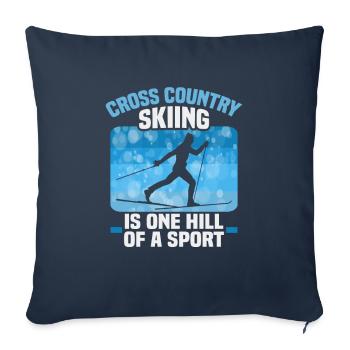 Skieurs de fond biathlon de fond - Housse de coussin décorative 45 x 45 cm - bleu marine - Devant