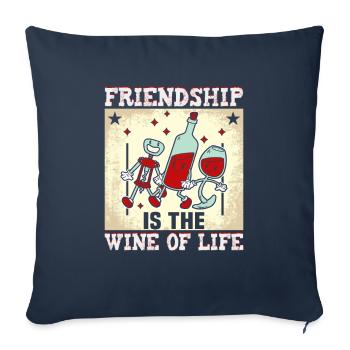 Cadeau d’amitié pour bon ami - Housse de coussin décorative 45 x 45 cm - bleu marine - Devant