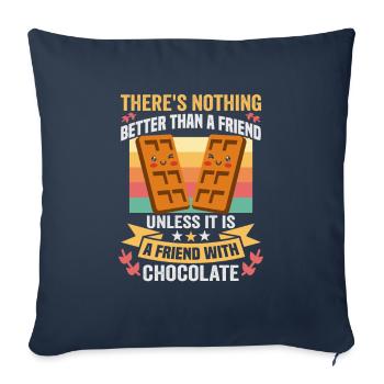 Cadeau d’amitié pour bon ami - Housse de coussin décorative 45 x 45 cm - bleu marine - Devant