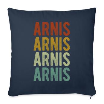 Arnis City Rétro Vintage - Housse de coussin décorative 45 x 45 cm - bleu marine - Devant