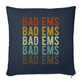 Bad Ems City Retro Vintage - Sofa pillowcase 17,3'' x 17,3'' (45 x 45 cm) - navy - Front