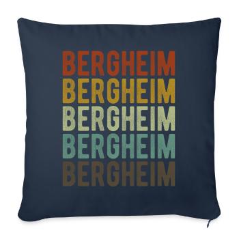 Bergheim City Rétro Vintage - Housse de coussin décorative 45 x 45 cm - bleu marine - Devant