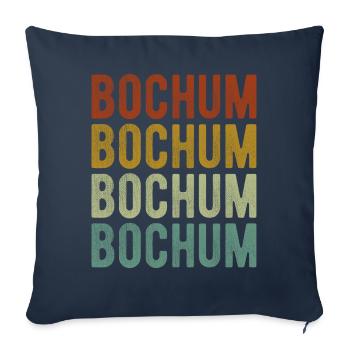 Bochum City Retro Vintage - Sofa pillowcase 17,3'' x 17,3'' (45 x 45 cm) - navy - Front