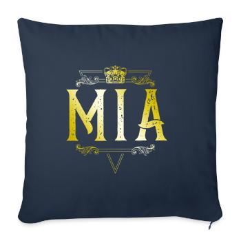 Mia - Housse de coussin décorative 45 x 45 cm - bleu marine - Devant