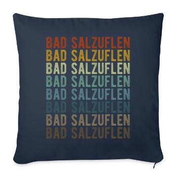 Bad Salzuflen Town Rétro Vintage - Housse de coussin décorative 45 x 45 cm - bleu marine - Devant