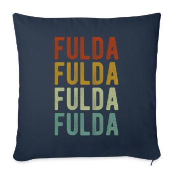 Fulda Stadt Retro Vintage - Sofakissenbezug 45 x 45 cm - Navy - Vorne