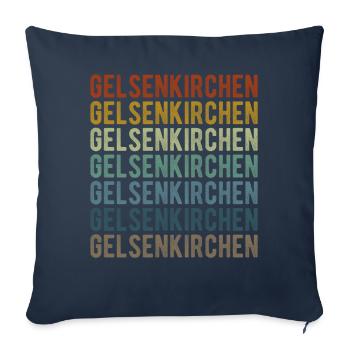 Gelsenkirchen City Retro Vintage - Housse de coussin décorative 45 x 45 cm - bleu marine - Devant