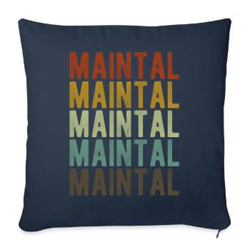 Maintal City Rétro Vintage - Housse de coussin décorative 45 x 45 cm - bleu marine - Devant