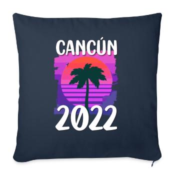 Cancun 2022 - Housse de coussin décorative 45 x 45 cm - bleu marine - Devant