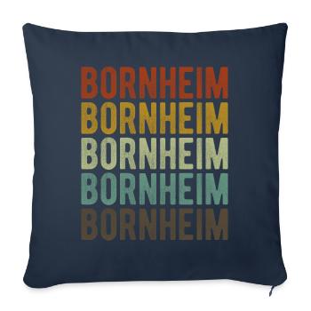 Bornheim Stadt Retro Vintage - Sofakissenbezug 45 x 45 cm - Navy - Vorne