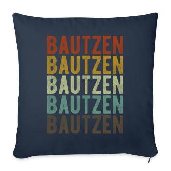 Bautzen Stadt Retro Vintage - Sofakissenbezug 45 x 45 cm - Navy - Vorne