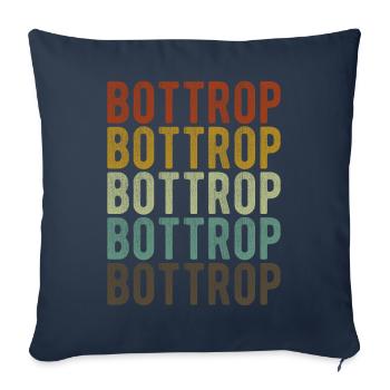 Bottrop City Rétro Vintage - Housse de coussin décorative 45 x 45 cm - bleu marine - Devant