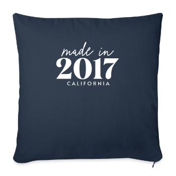 Made 2017 in Birthday in California - Sofa pillowcase 17,3'' x 17,3'' (45 x 45 cm) - navy - Front