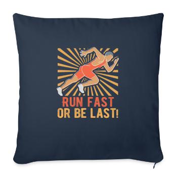 Running Marathon Runner Running - Sofa pillowcase 17,3'' x 17,3'' (45 x 45 cm) - navy - Front