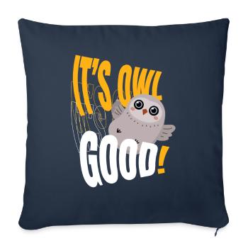Owl son hibou Good Owl Birds - Housse de coussin décorative 45 x 45 cm - bleu marine - Devant