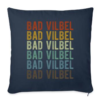 Bad Vilbel Town Rétro Vintage - Housse de coussin décorative 45 x 45 cm - bleu marine - Devant