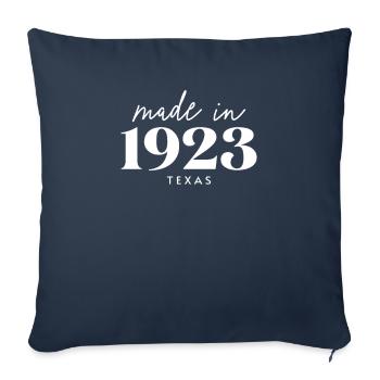 Fabriqué au Texas en 1923. jolie fête d'anniversaire - Housse de coussin décorative 45 x 45 cm - bleu marine - Devant