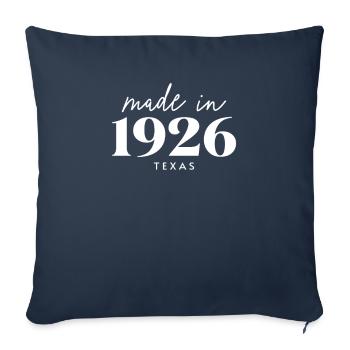 Fabriqué au Texas en 1926. jolie fête d'anniversaire - Housse de coussin décorative 45 x 45 cm - bleu marine - Devant