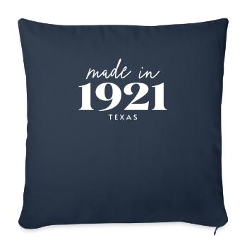 Fabriqué au Texas en 1921. jolie fête d'anniversaire - Housse de coussin décorative 45 x 45 cm - bleu marine - Devant