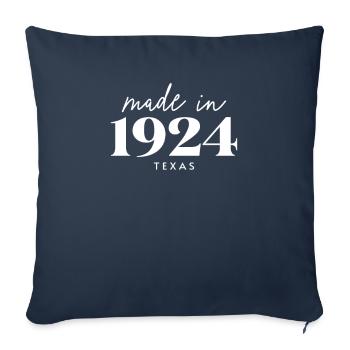 Fabriqué au Texas en 1924. jolie fête d'anniversaire - Housse de coussin décorative 45 x 45 cm - bleu marine - Devant
