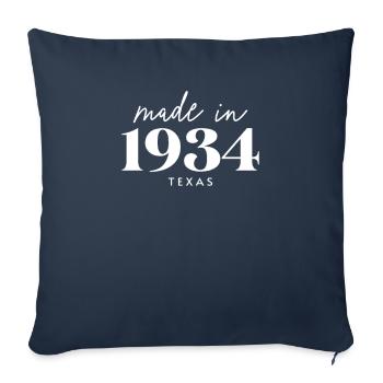 Fabriqué en 1934 au Texas. Fête d’anniversaire mignonne - Housse de coussin décorative 45 x 45 cm - bleu marine - Devant