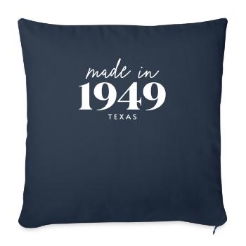 Fabriqué en 1949 au Texas. Fête d’anniversaire mignonne - Housse de coussin décorative 45 x 45 cm - bleu marine - Devant