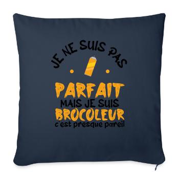 pas parfait mais je suis bricoleur - Housse de coussin décorative 45 x 45 cm - bleu marine - Devant