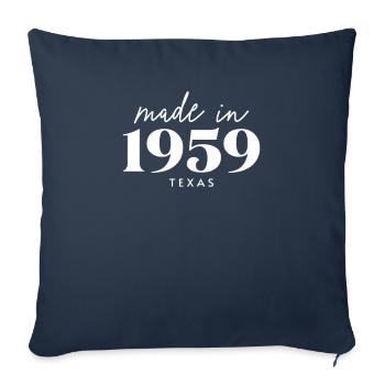 Fabriqué en 1959 au Texas. Fête d’anniversaire mignonne - Housse de coussin décorative 45 x 45 cm - bleu marine - Devant