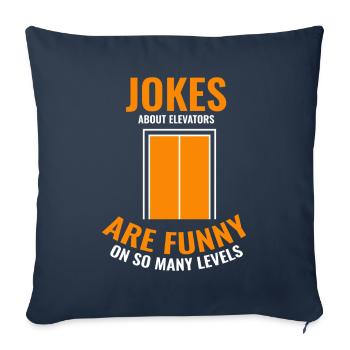 Elevator Lift Jokes About Elevators - Sofa pillowcase 17,3'' x 17,3'' (45 x 45 cm) - navy - Front