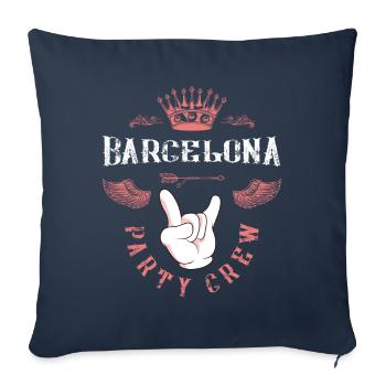 Barcelona Party Crew - Housse de coussin décorative 45 x 45 cm - bleu marine - Devant