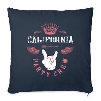 Équipage de fête en Californie - Housse de coussin décorative 45 x 45 cm - bleu marine - Devant