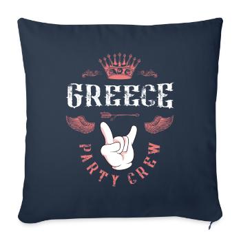 Greece Party Crew - Sofa pillowcase 17,3'' x 17,3'' (45 x 45 cm) - navy - Front
