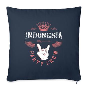 Équipage de fête en Indonésie - Housse de coussin décorative 45 x 45 cm - bleu marine - Devant