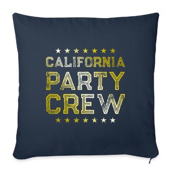 Équipage de fête en Californie - Housse de coussin décorative 45 x 45 cm - bleu marine - Devant