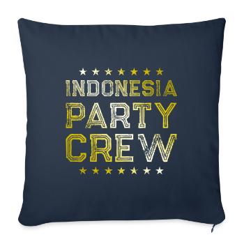 Équipage de fête en Indonésie - Housse de coussin décorative 45 x 45 cm - bleu marine - Devant