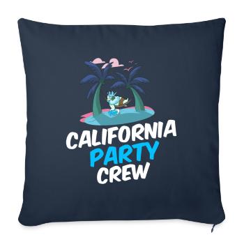 Équipage de fête en Californie - Housse de coussin décorative 45 x 45 cm - bleu marine - Devant