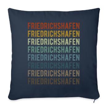 Friedrichshafen City Retro Vintage - Housse de coussin décorative 45 x 45 cm - bleu marine - Devant