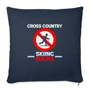 Skieurs de fond biathlon de fond - Housse de coussin décorative 45 x 45 cm - bleu marine - Devant