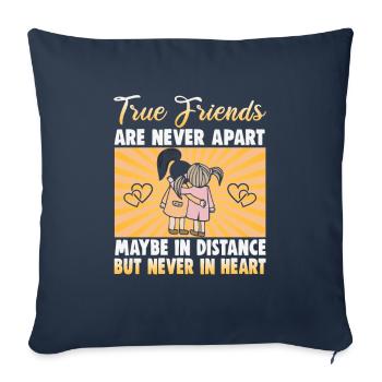 Cadeau d’amitié pour bon ami - Housse de coussin décorative 45 x 45 cm - bleu marine - Devant