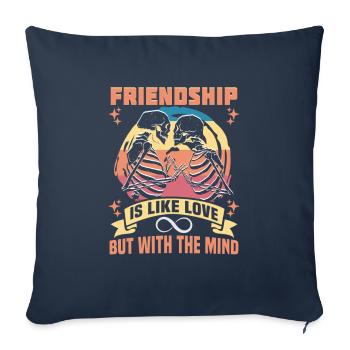 Cadeau d’amitié pour bon ami - Housse de coussin décorative 45 x 45 cm - bleu marine - Devant