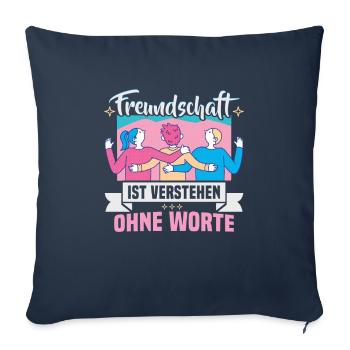 Freundschafts Geschenk für guten Freund - Sofakissenbezug 45 x 45 cm - Navy - Vorne
