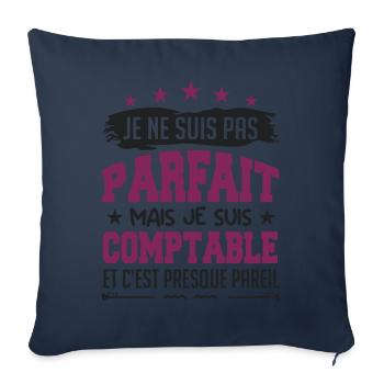 je ne suis pas parfait COMPTABLE | comptable - Housse de coussin décorative 45 x 45 cm - bleu marine - Devant
