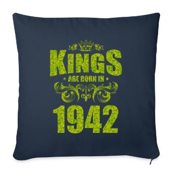 kings are born 1942 - Sofa pillowcase 17,3'' x 17,3'' (45 x 45 cm) - navy - Front