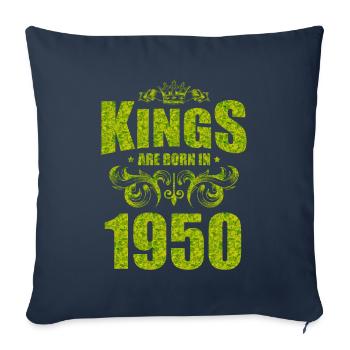 kings are born 1950 - Sofa pillowcase 17,3'' x 17,3'' (45 x 45 cm) - navy - Front