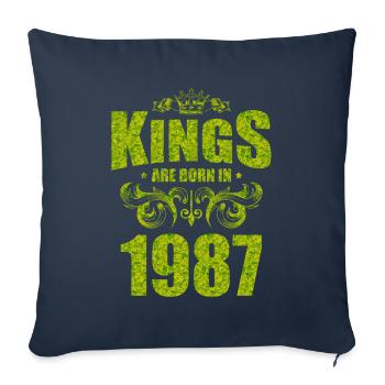 kings are born 1987 - Sofa pillowcase 17,3'' x 17,3'' (45 x 45 cm) - navy - Front